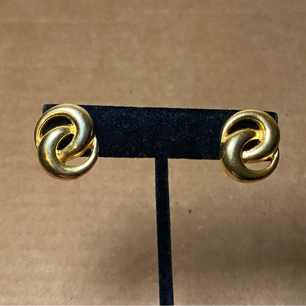 Gold-tone Double Link Interlocking earrings